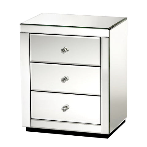 Artiss Set Of 2 Bedside Tables Drawers Mirrored Side End Cabinet Nightstand