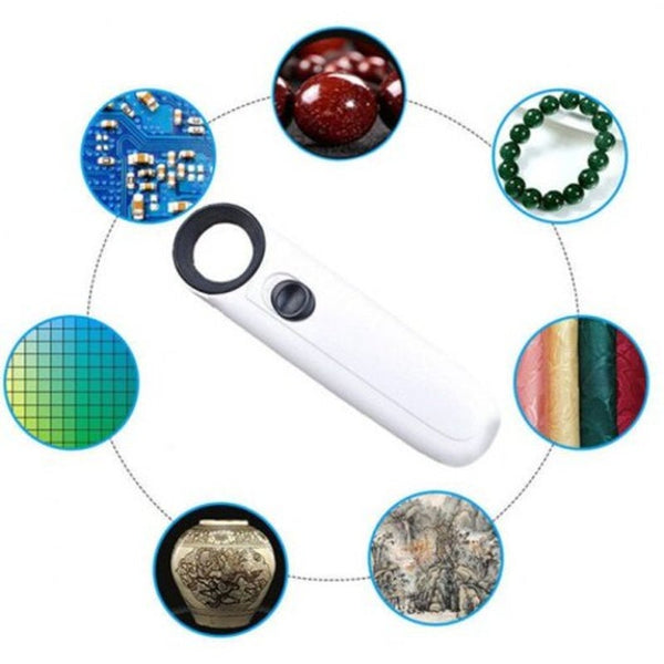 Mg6b 1B 2040 40X Magnifier Hand Held Loupe White Low Vision Magnifiers