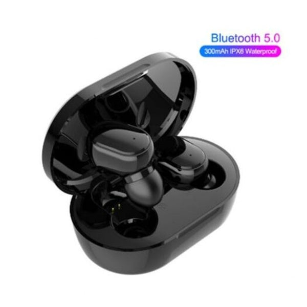 Mi Bluetooth 5.0 Wireless 6D Stereo Headphones Waterproof Sports Bass Earphones With Microphone Black Earbuds