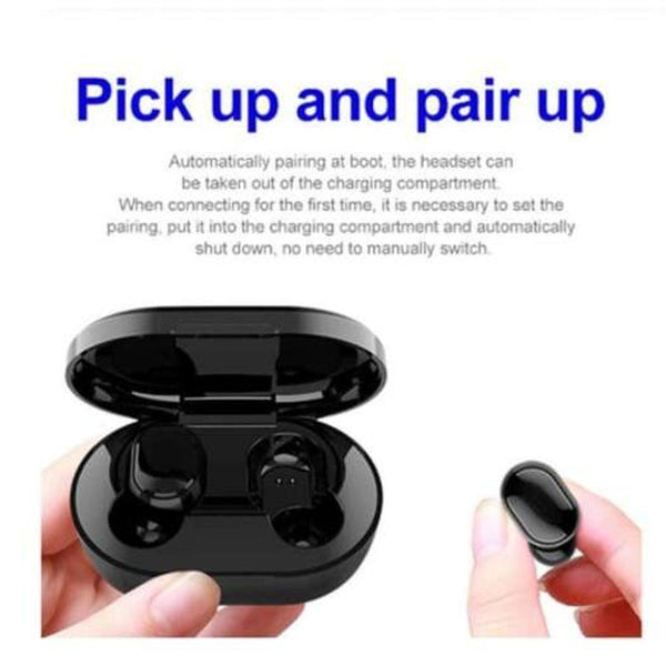 Mi Bluetooth 5.0 Wireless 6D Stereo Headphones Waterproof Sports Bass Earphones With Microphone Black Earbuds