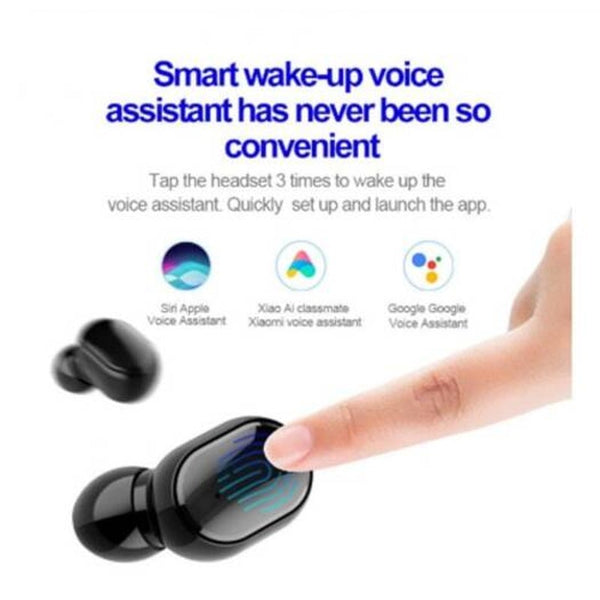 Mi Bluetooth 5.0 Wireless 6D Stereo Headphones Waterproof Sports Bass Earphones With Microphone Black Earbuds