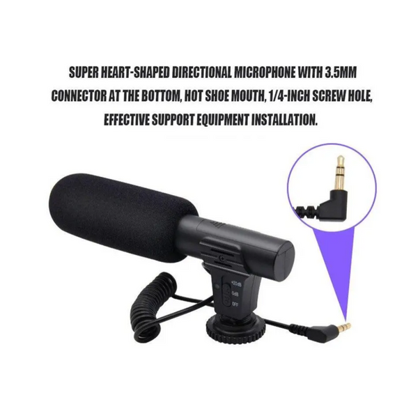Mic 05 3.5Mm Condenser Photography Interview Recording Microphone External Shockproof