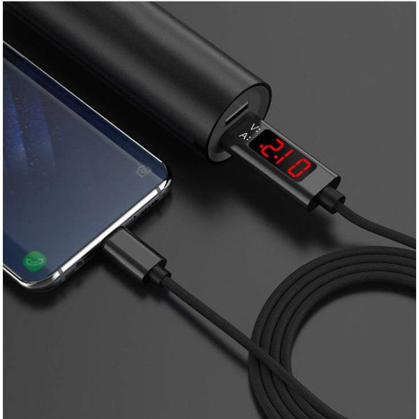 Mobile Phone Micro Usb Cable Voltage And Current Display Fast Charging Data Sync