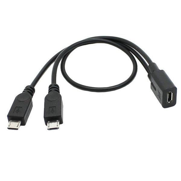 Micro Usb 2.0 Splitter Y 1 Female To Male Data Charge Cable Extension Cord Cables & Adapters