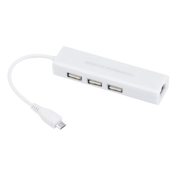 Micro Usb To Network Lan Ethernet Rj45 Adapter With 3 Port 2.0 Hub Usb Cables Hubs & Adapters