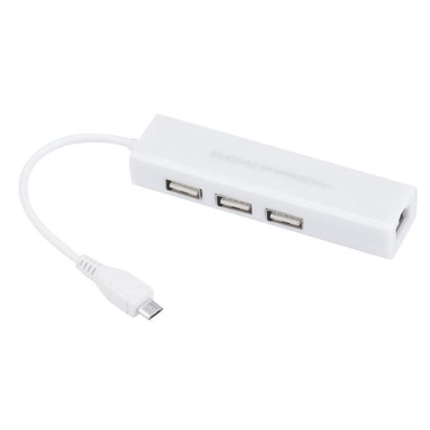 Micro Usb To Network Lan Ethernet Rj45 Adapter With 3 Port 2.0 Hub