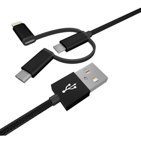 Micro Usb / Type C 8 Pin Data Transmission Charging Cable Black