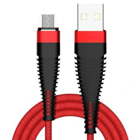 Micro Usb Woven Data Transmission Cable 1M Red