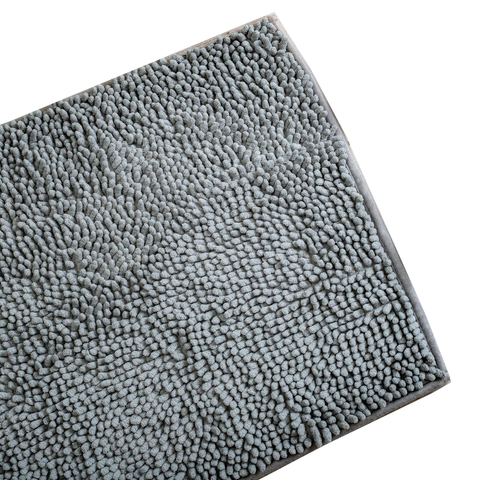 Microfiber Shower & Bathroom Mat Non Slip Soft Pile Design (Beige)