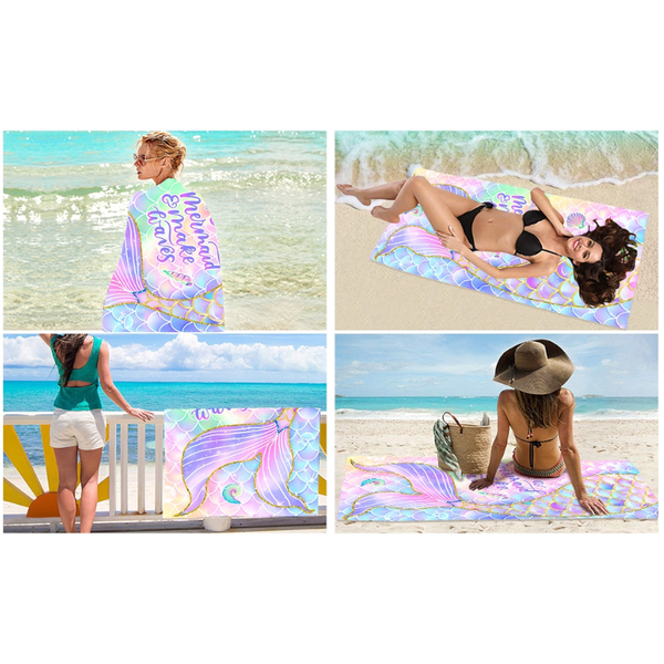 Microfibre Pastel Mermaid Beach Towel