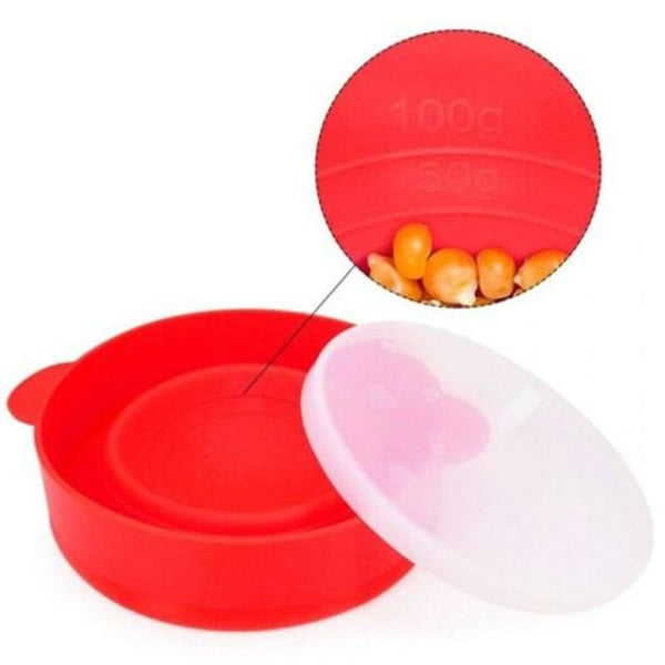 Microwave Cooking Gadgets Microwaveable Silicone Popcorn Maker Bowl With Handle High Temperature Resistance Bpa Free Container Bean Red