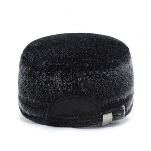 Hats Middle Aged Winter Thick Warm Men Earmuff Hat Casual Mink Like Peaked Cap Black