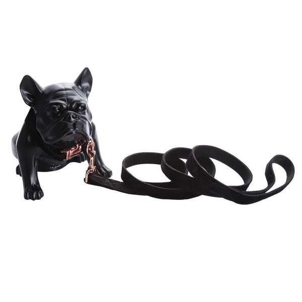 Midnight Black Velvet Dog Collar Leash Set Leads & Head Collars