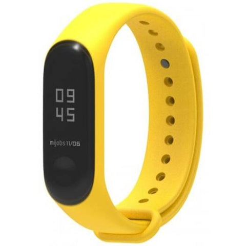 Mijobs Replacement Silicone Bracelet Strap For Xiaomi Band 3 Sun Yellow