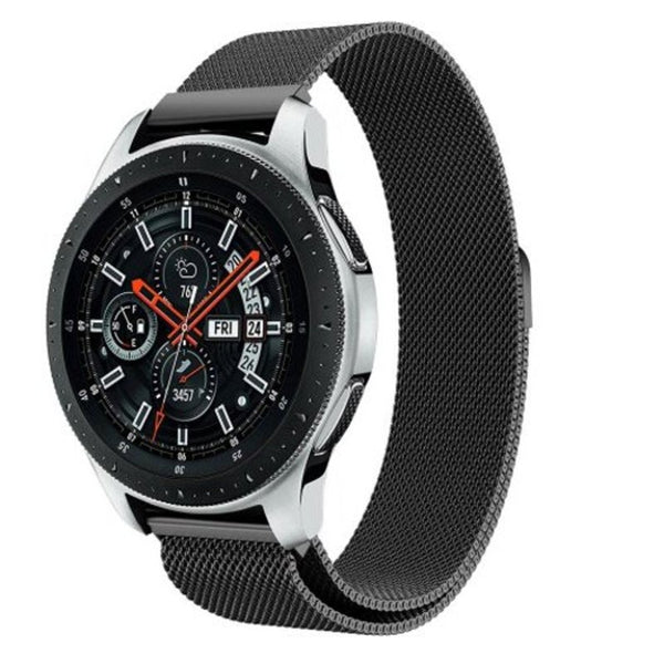 Veile Studios Milanese Loop Stainless Steel Watch Band Strap For Samsung Galaxy 46Mm Black Watches