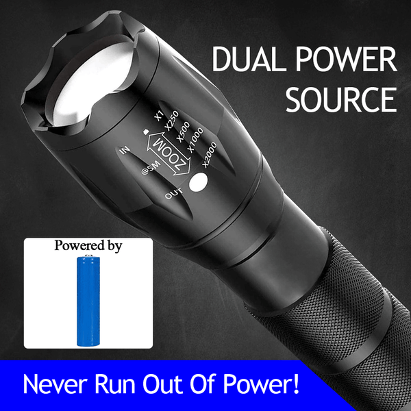Led Ultra Bright Tactical Flashlight With Adjustable Focus