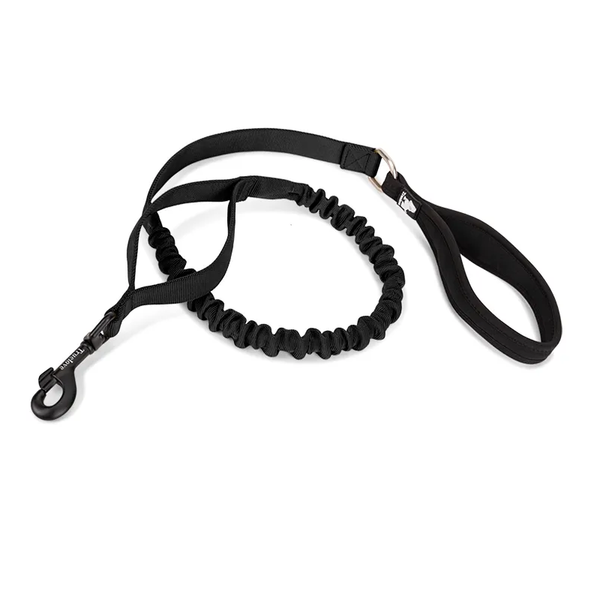 Dog Flexible Neoprene Padded Handle Leash Black - S