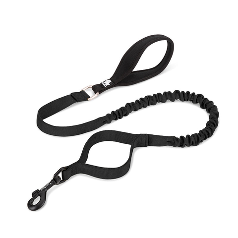 Dog Flexible Neoprene Padded Handle Leash Black - M