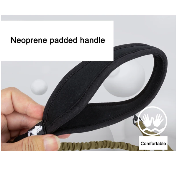 Dog Flexible Neoprene Padded Handle Leash Black - S