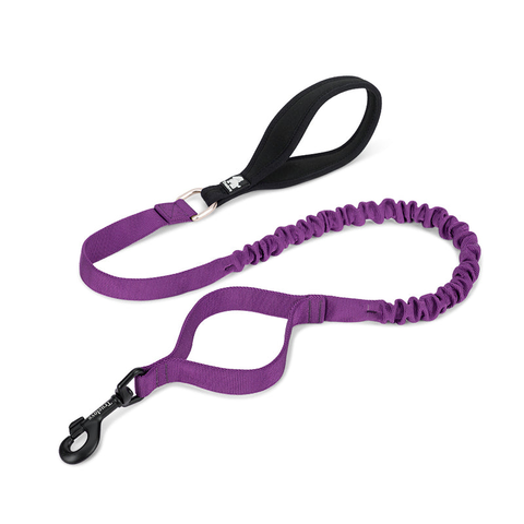 Dog Flexible Neoprene Padded Handle Leash Purple - M