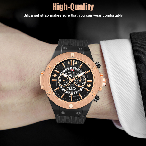 Veile Studios Big Face Military Tactical Watch Black Mens Outdoor Sport Wrist Large Analog Digital For 3 Watches