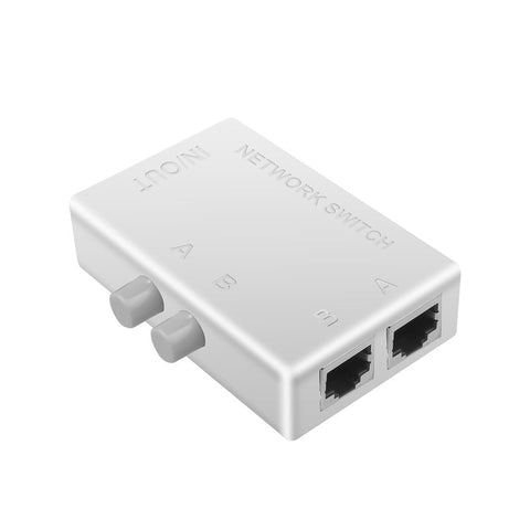 Mini 2 Port Rj45 Network Switch Ethernet Box Switcher Dual Way Manual Sharing Adapter Hub