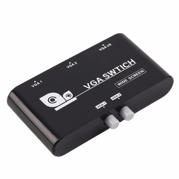 Mini 2 Port Vga Selector Box Multiple Inputs Vgasvga Manual Sharing Switch Switcher For Lcd Pc Laptop Monitor/Av Cables & Adapters