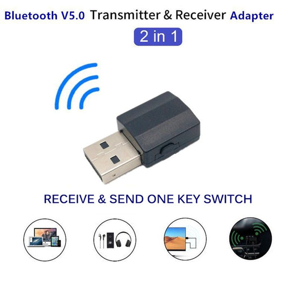 Mini 2In1 Bluetooth 5.0 Audio Receiver Transmitter Wireless Adapter 3.5Mm Aux Stereo For Tv Pc Car Speaker