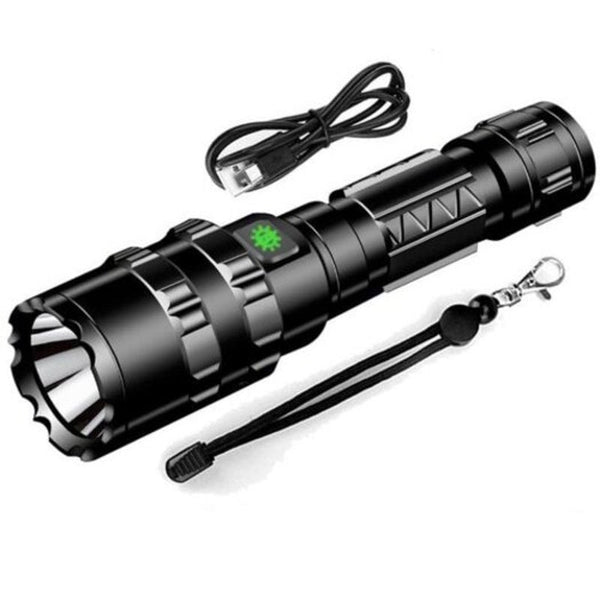 Mini 65000 Lumens Led Tactical Flashlight Usb Rechargeable Waterproof Modes Black Flashlights