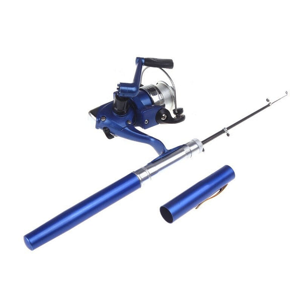 Mini Aluminum Pocket Pen Fishing Rod Pole Reel Rods & Poles