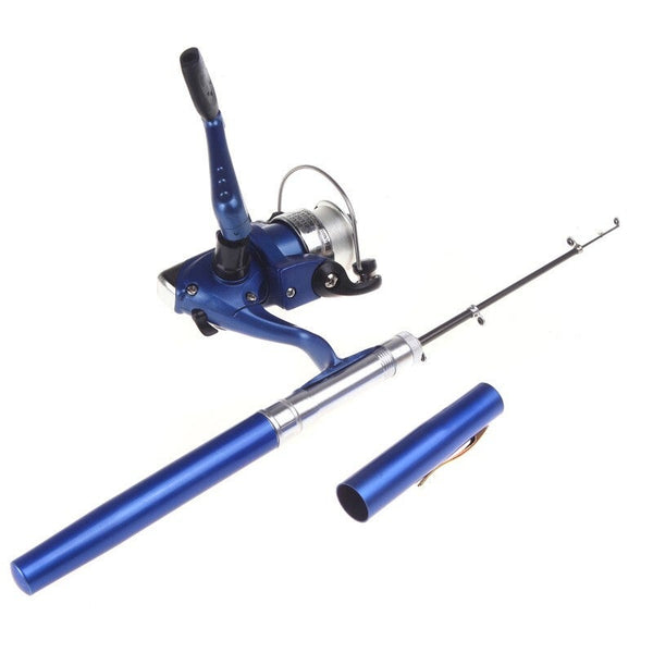 Mini Aluminum Pocket Pen Fishing Rod Pole Reel Rods & Poles