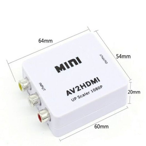 Mini Av To Hdmi Video Converter Box Av2hdmi Rca Cvbs Adapter White Usb Cables Hubs & Adapters