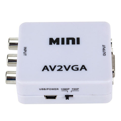 Mini Av2vga Video Converter Convertor Box Rca Cvbs To Vga Conversor With 3.5Mm Audio Pc Hdtv White Video Cables & Adapters