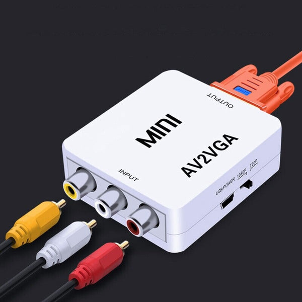 Mini Av2vga Video Converter Convertor Box Rca Cvbs To Vga Conversor With 3.5Mm Audio Pc Hdtv White Video Cables & Adapters