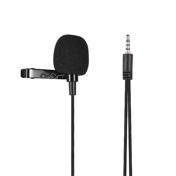 Mini Clip On Lapel Lavalier Condenser Microphone With 3.5Mm Headphone Output Jack For Iphone Ipad Android Smartphone Dslr Camera Computer Pc Laptop Mi