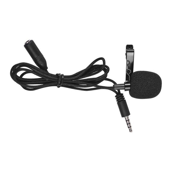 Mini Clip On Lapel Lavalier Condenser Microphone With 3.5Mm Headphone Output Jack For Iphone Ipad Android Smartphone Dslr Camera Computer Pc Laptop Mi