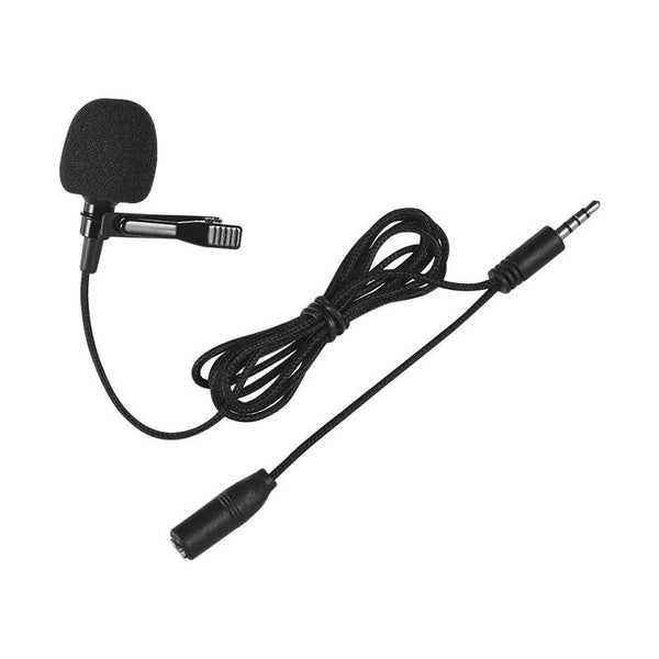 Mini Clip On Lapel Lavalier Condenser Microphone With 3.5Mm Headphone Output Jack For Iphone Ipad Android Smartphone Dslr Camera Computer Pc Laptop Mi