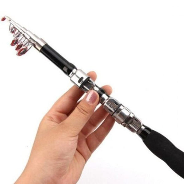 Mini Collapsible Fishing Rod 1.9M Black Rods & Poles