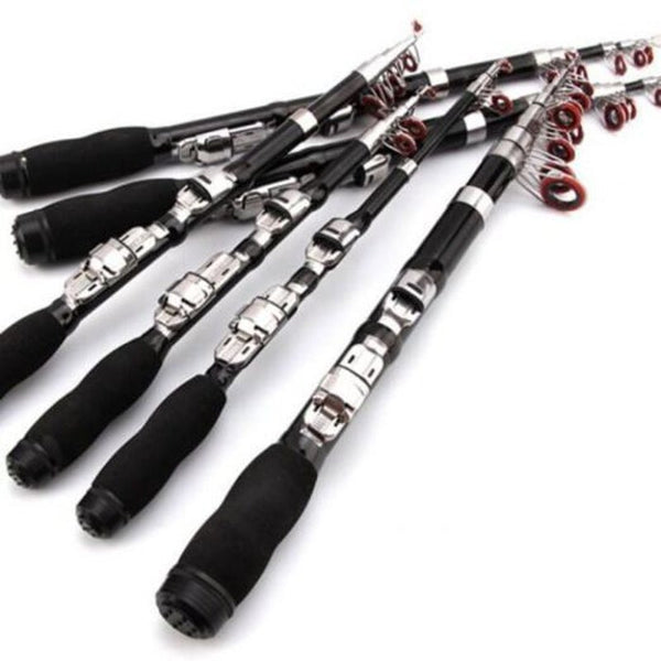 Mini Collapsible Fishing Rod 1.9M Black Rods & Poles