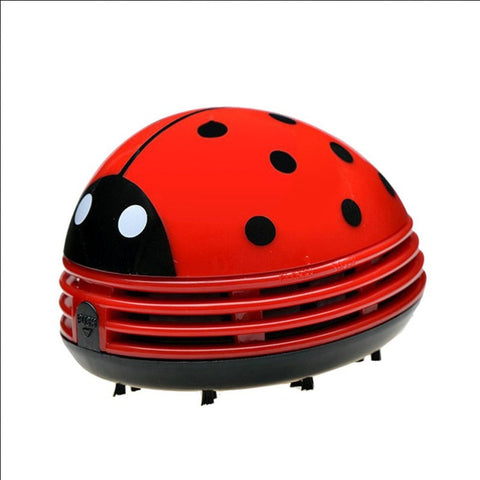 Mini Cute Ladybug Desktop Vacuum Cleaner Dust Collector For Home Office Table Cleaning Brush Size Abs
