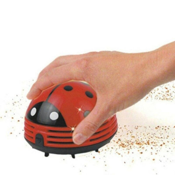Mini Cute Ladybug Desktop Vacuum Cleaner Dust Collector For Office Table Cleaning Brush Size Abs Vacuum Cleaners