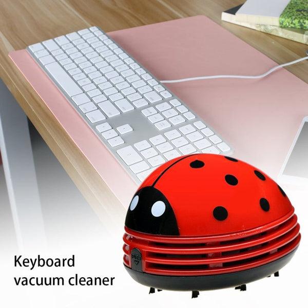 Mini Cute Ladybug Desktop Vacuum Cleaner Dust Collector For Office Table Cleaning Brush Size Abs Vacuum Cleaners