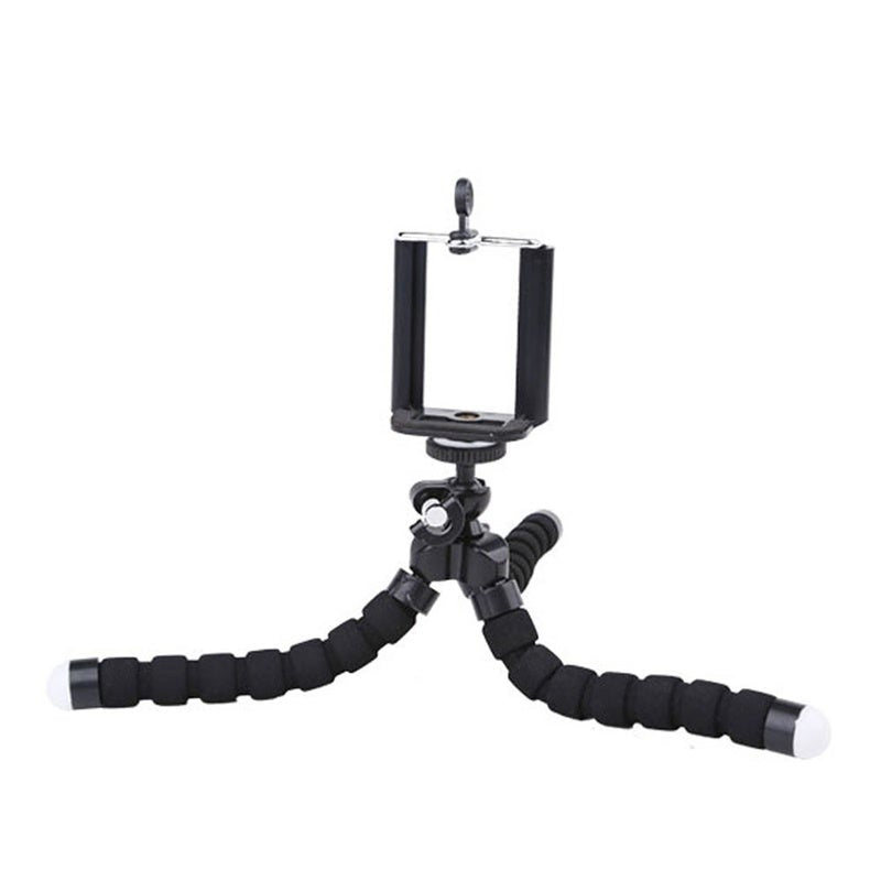 Mini Flexible Sponge Octopus Tripod Without Remote Control Black Mounts & Holders