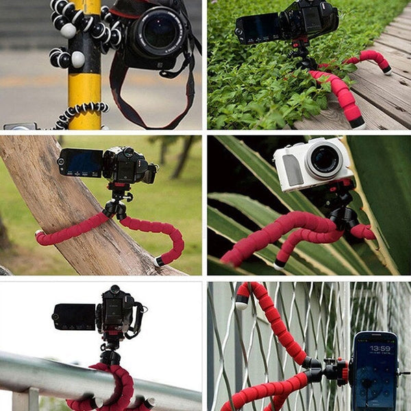 Mini Flexible Sponge Octopus Tripod Without Remote Control Black Mounts & Holders