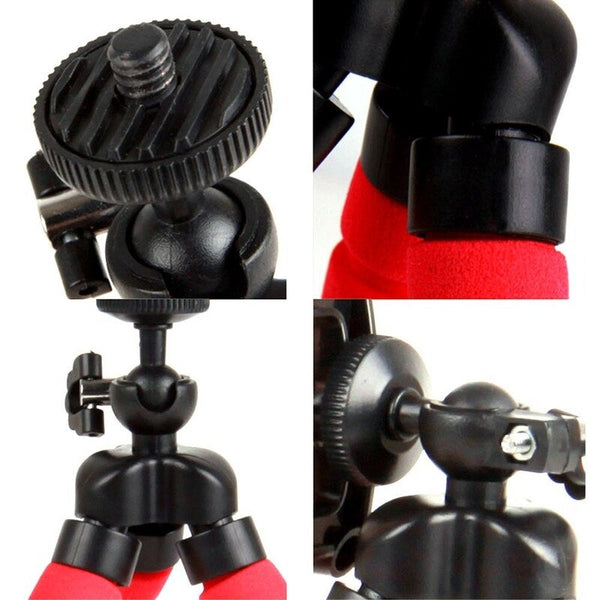 Mini Flexible Sponge Octopus Tripod Without Remote Control Black Mounts & Holders
