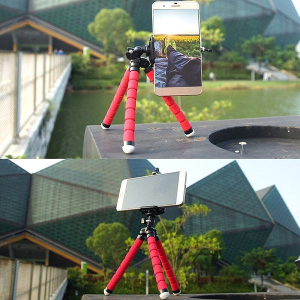 Mini Flexible Sponge Octopus Tripod Without Remote Control Black Mounts & Holders