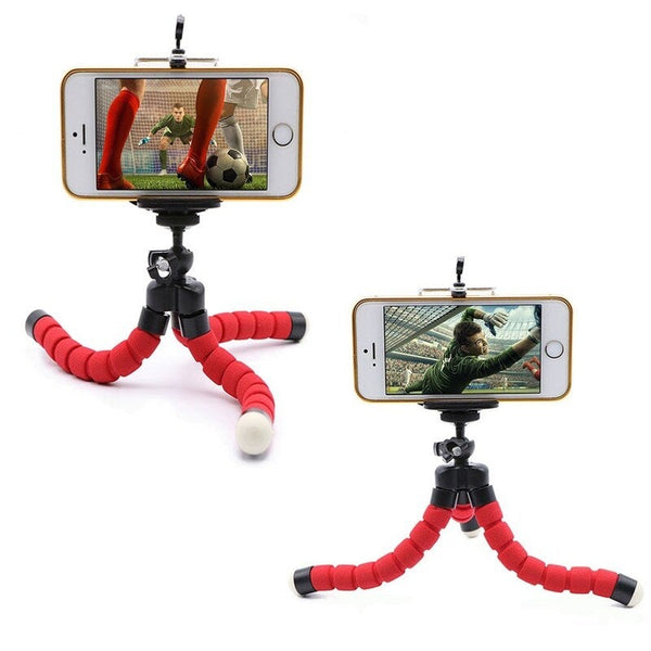 Phone Mobile Camera Holder Clip Smartphone Stand Octopus Mini Tripod Red Mounts & Holders