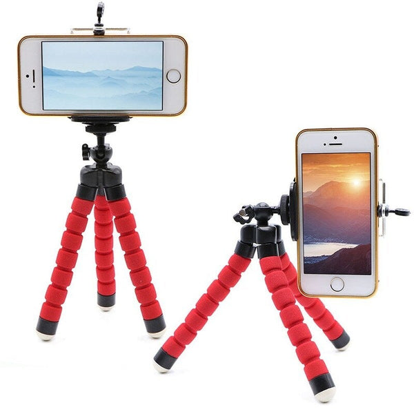 Phone Mobile Camera Holder Clip Smartphone Stand Octopus Mini Tripod Red Mounts & Holders