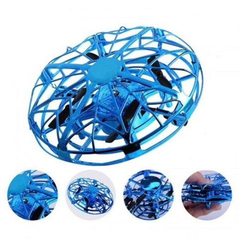 Mini Flying Ufo Ball Led Induction Suspension Aircraft Toys Hand Held Inductive Blue
