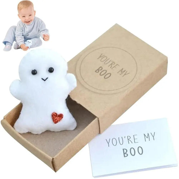Plush Toys Mini Ghost Doll Cute Love Hugs Plush Matchbox Gifts Little Greeting Card